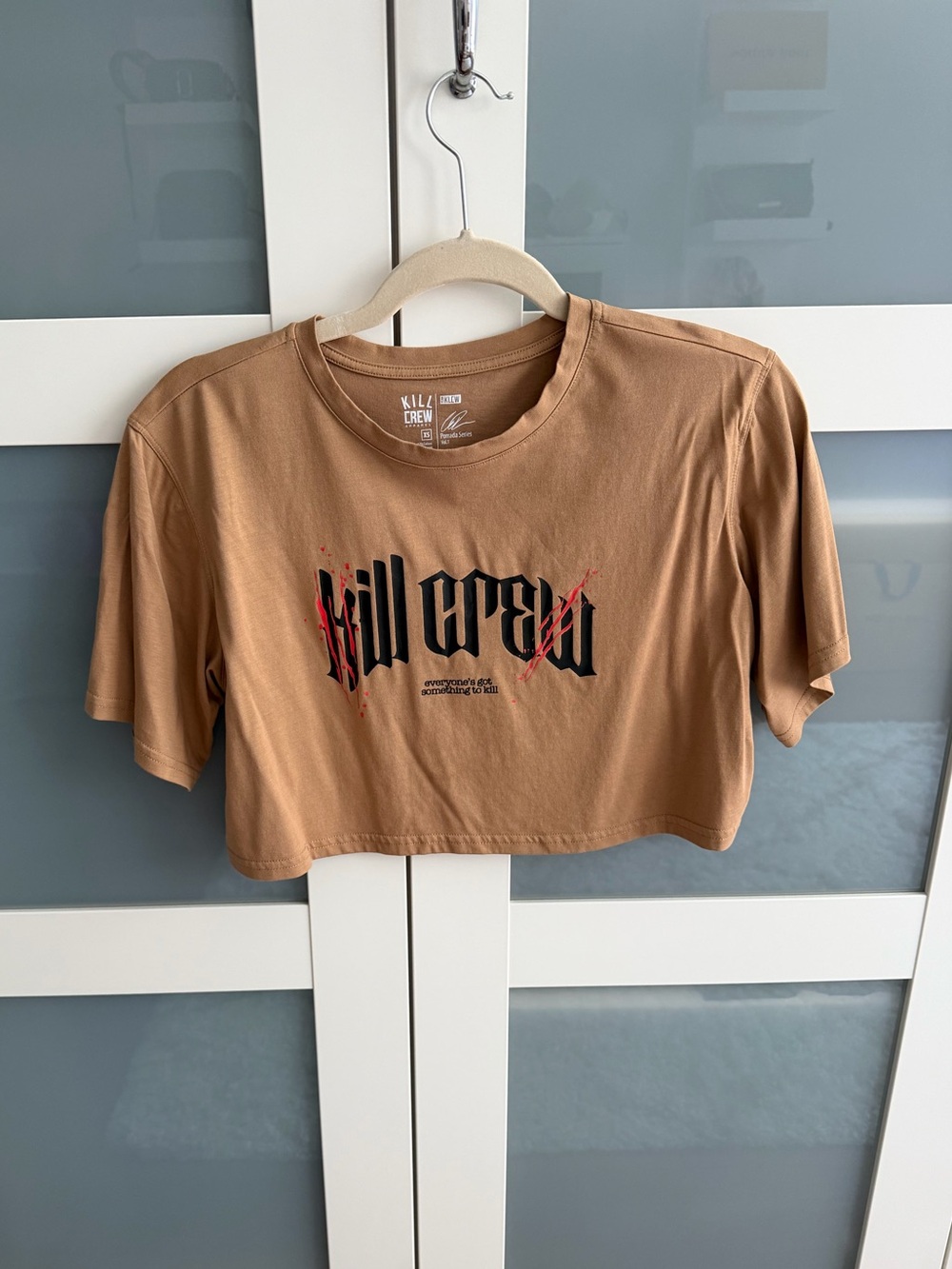 Kill Crew Graphic Tee with Black Print and Red Accent